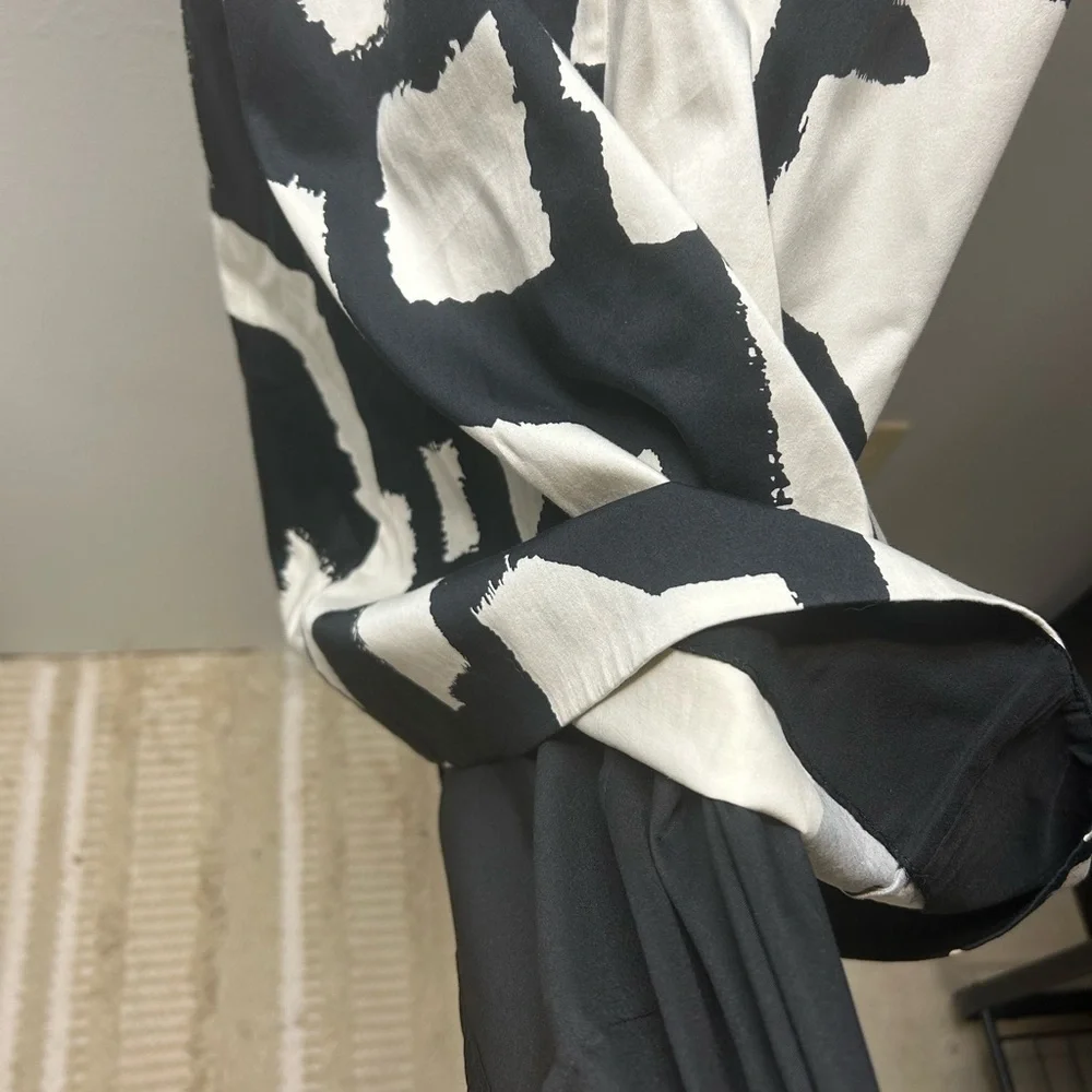 Kate Spade “Jane” Black and Cream Midi Dress